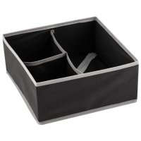 Органайзер для хранения РЫЖИЙ КОТ Black 3 секции 28х28х13см спанбонд черный