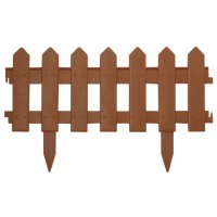 Ограждение садовое Палисадник 1,9м 20см 4шт пластик коричневый