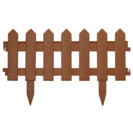 Ограждение садовое Палисадник 1,9м 20см 4шт пластик коричневый