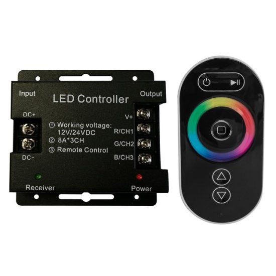 Контроллер RGB APEYRON 288Вт 12В 3х8А радио пульт сенсорный