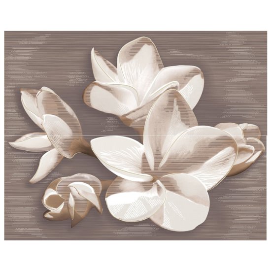Панно настенное AZORI Amati plumeria alba (из 2 пл) 50,5х40,2 коричневый