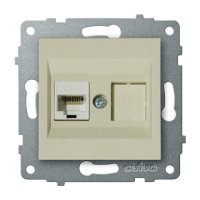 Розетка 1 пост компьютерная OVIVO Лофт CAT6 крем
