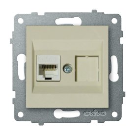 Розетка 1 пост компьютерная OVIVO Лофт CAT6 крем