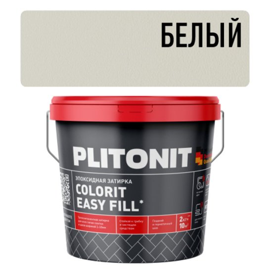Затирка для швов PLITONIT Colorit EasyFill эпокс. 1-10мм 2кг белая