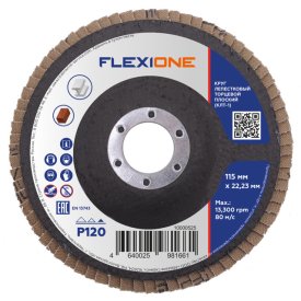 Круг лепестковый плоский FLEXIONE 115х22мм Р120