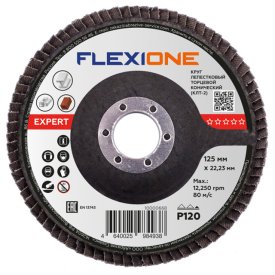 Круг лепестковый конический FLEXIONE Expert 125х22мм Р120
