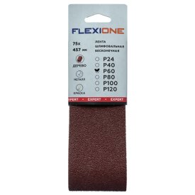 Лента шлифовальная FLEXIONE Expert 75x457мм P60 3шт