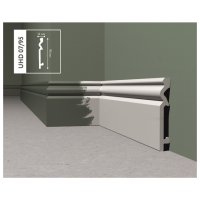 Плинтус СОЛИД 1 UHD Polymer 07/95C белый 2000х95х14мм ударопрочный HDPS