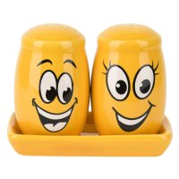 Набор для специй  DOLOMITE Смайл/Smile 2 предмета на подставке керамика