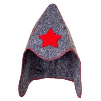 Шапка для бани Будёновка войлок серый
