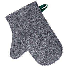 Рукавица для бани и сауны войлок серый