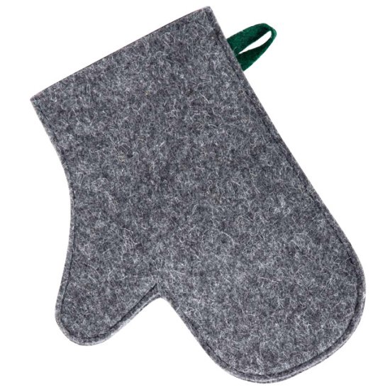 Рукавица для бани и сауны войлок серый