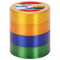 Лента атласная BRAUBERG N2 25мм 23м 4шт микс
