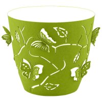 Горшок двойной Бабочки 3D 0,7л d11,5см h10,5см лиственно-зеленый пластик