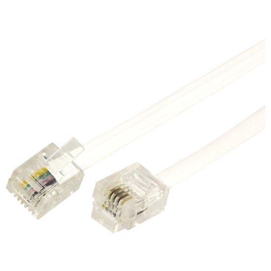 Шнур линейный телефонный REXANT 10м белый