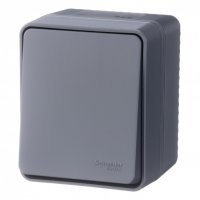 Переключатель 1-клавишный Atlas Design Profi54 антрацит