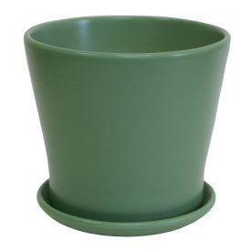 Горшок керамический с поддоном Цилиндр 0,5л d12см нефрит