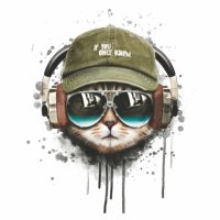 Постер МОДНЫЙ КОТ 2 400х400мм