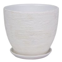 Горшок керамический с поддоном Лофт 5л d22см h19,5см высокий овал белый