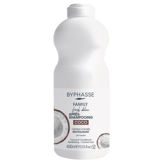 Кондиционер BYPHASSE Family Fresh Delice Кокос для окрашенных волос 400мл
