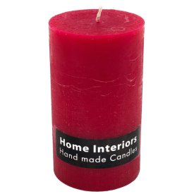 Свеча-столбик HOME INTERIORS Рустик 7х19см 50ч/г красная без аромата