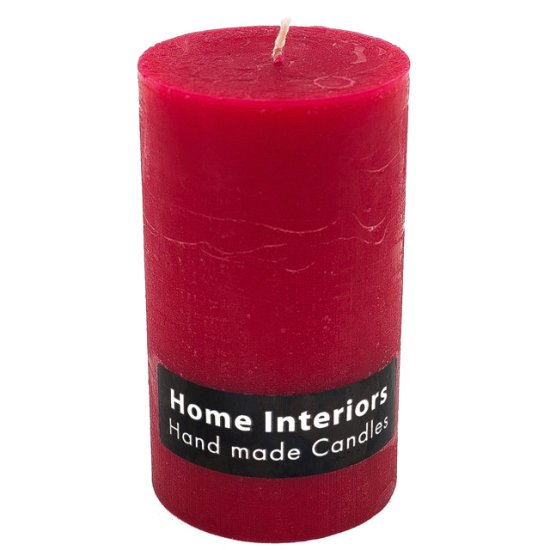 Свеча-столбик HOME INTERIORS Рустик 7х19см 50ч/г красная без аромата
