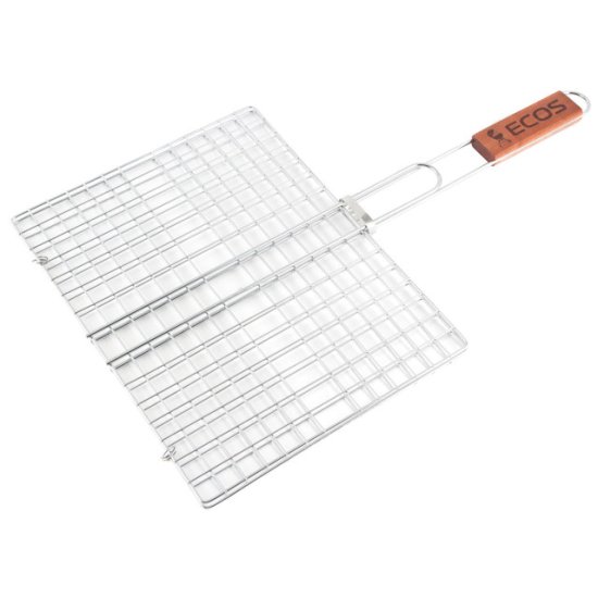 Решетка-гриль ECOS 31х24х1,5см хром.сталь/дер.ручка