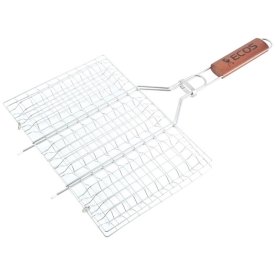 Решетка-гриль ECOS 30х21х3см хром.сталь дерево