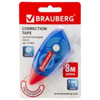 Лента корректирующая BRAUBERG 5х8мм корпус синий механизм перемотки блистер