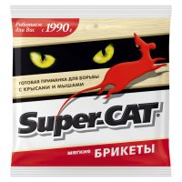 Средство от крыс и мышей Super-CAT мягкий брикет 100г