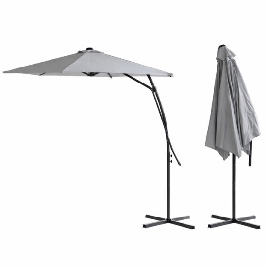 Зонт от солнца d300см h2,45м полиэстер серый