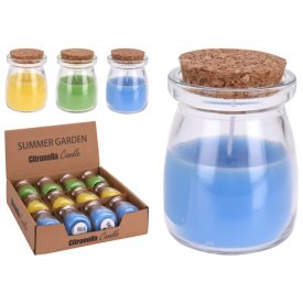 Свеча противомоскитная в стакане с крышкой 55х75см воск/парафин в ассортименте