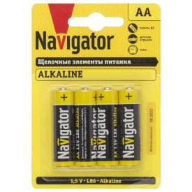 Батарейка NAVIGATOR АА алкалиновая 4 шт