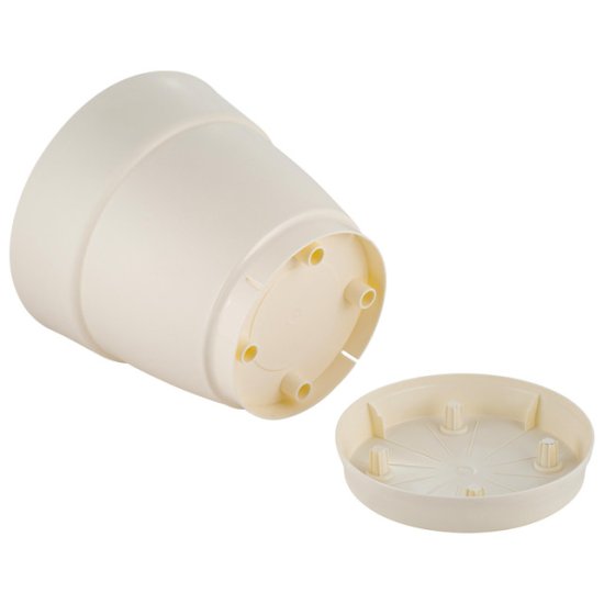 Горшок для цветов InGreen Villa de Fiori 4л d20см h18,8см с фиксируемым поддоном белоснеж. жасмин