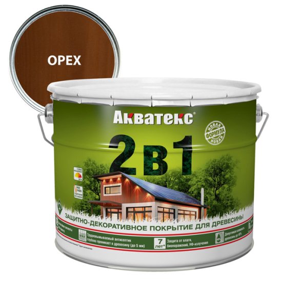 Текстурное покрытие АКВАТЕКС 9л орех, арт.18136