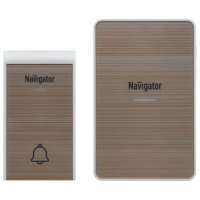 Звонок беспроводной NAVIGATOR IP20/IP44 2хАА А23 36 мелодий бежевый