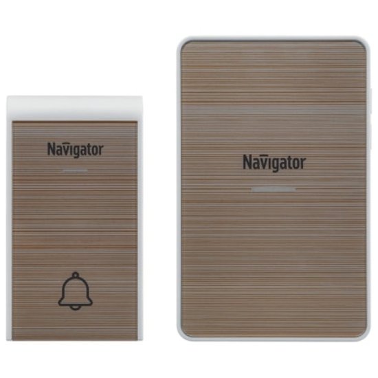 Звонок беспроводной NAVIGATOR IP20/IP44 2хАА А23 36 мелодий бежевый