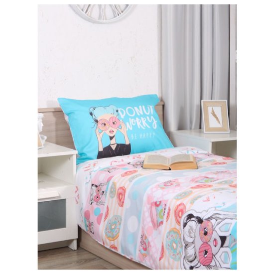 Постельное белье 1,5сп MONA LIZA Детское/Kids Пончик/Donut сатин 1 нав.48х70см, арт.531014/10