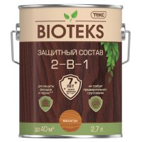 Средство деревозащитное TEKC Bioteks 2-в-1 2,7л махагон, арт.700008199
