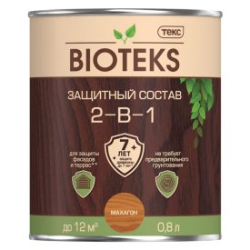 Средство деревозащитное TEKC Bioteks 2-в-1 0,8л махагон, арт.700008198