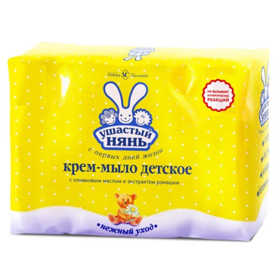 Мыло УШАСТЫЙ НЯНЬ Оливковое масло и Ромашка 4шт 100г