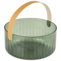 Фруктовница MALLONY Skandi 21х21х10,5см круглая пластик, кожа