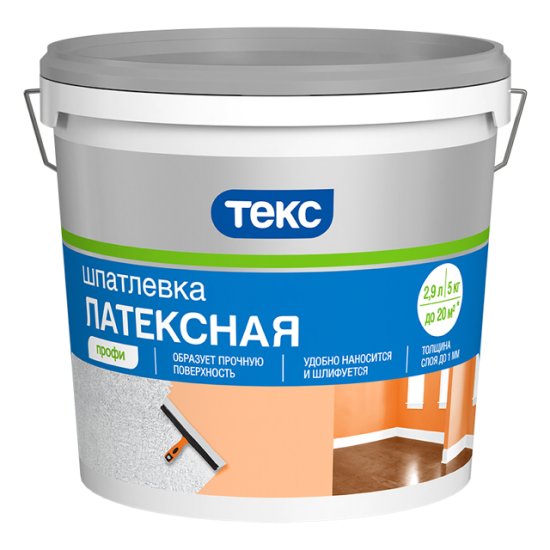 Шпатлевка готовая ТЕКС Профи латексная 5кг, арт.700001298