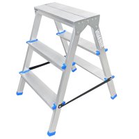Стремянка двухсекционная LADDERBEL с алюминиевыми ступенями 3 ступени стальная