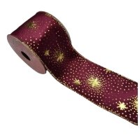 Лента п\э MAXIJOY 6см 2,7м красный звезды