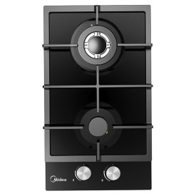 Поверхность газовая MIDEA MG3260TGB 2 конфорки закаленное стекло/чугун черный