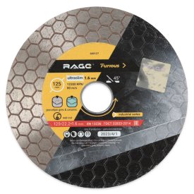 Диск алмазный RAGE Furious по керамограниту 125х22,2х1,6мм сплошной