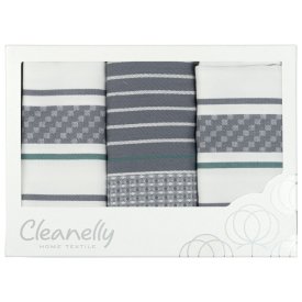 Набор полотенец кухонных CLEANELLY Эксэнт 50х70см 3шт пестроткань, арт. КНЦ-560-556х2-5771