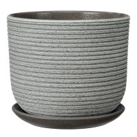 Горшок керамический с поддоном лоза зелено-серый бук 0,8 л