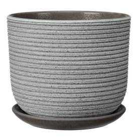 Горшок керамический с поддоном лоза зелено-серый бук 0,8 л